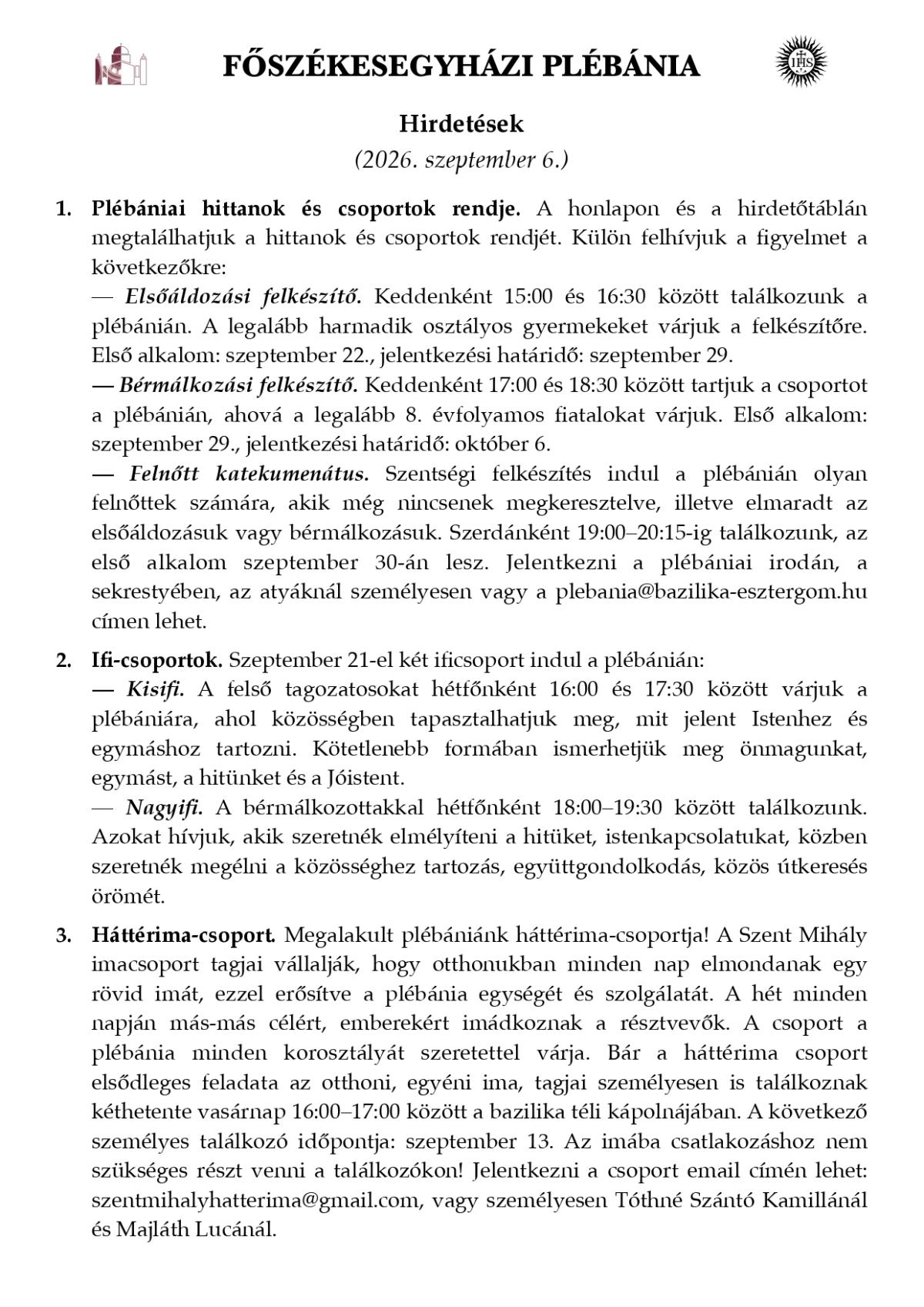 Hirdetések - 2026. szeptember 6