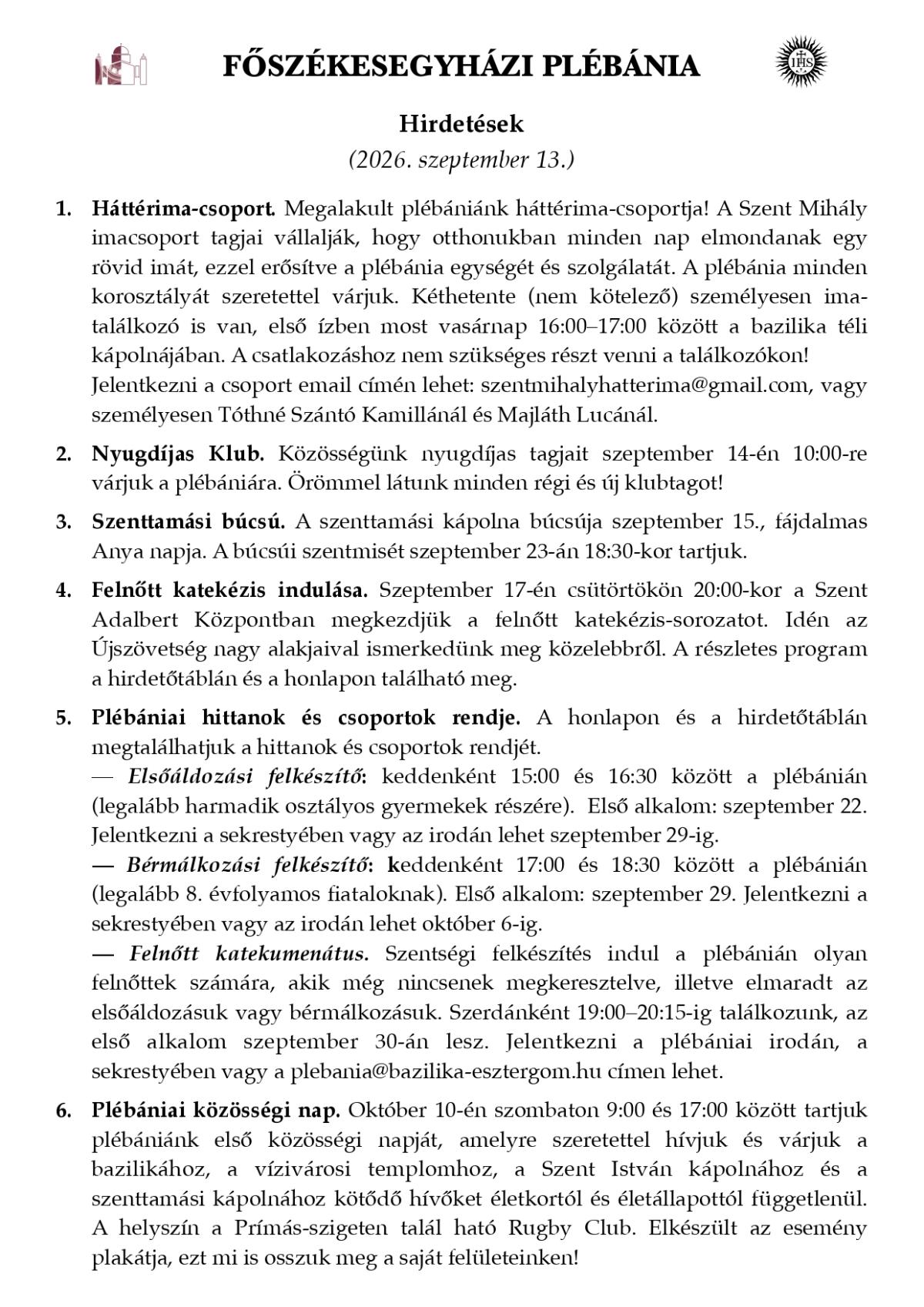 Hirdetések - 2026. szeptember 13