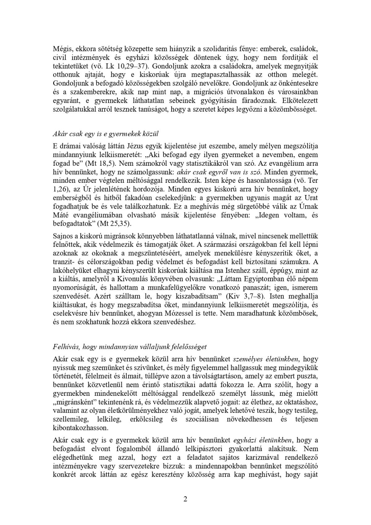 XIV. Leo pápa üzenete