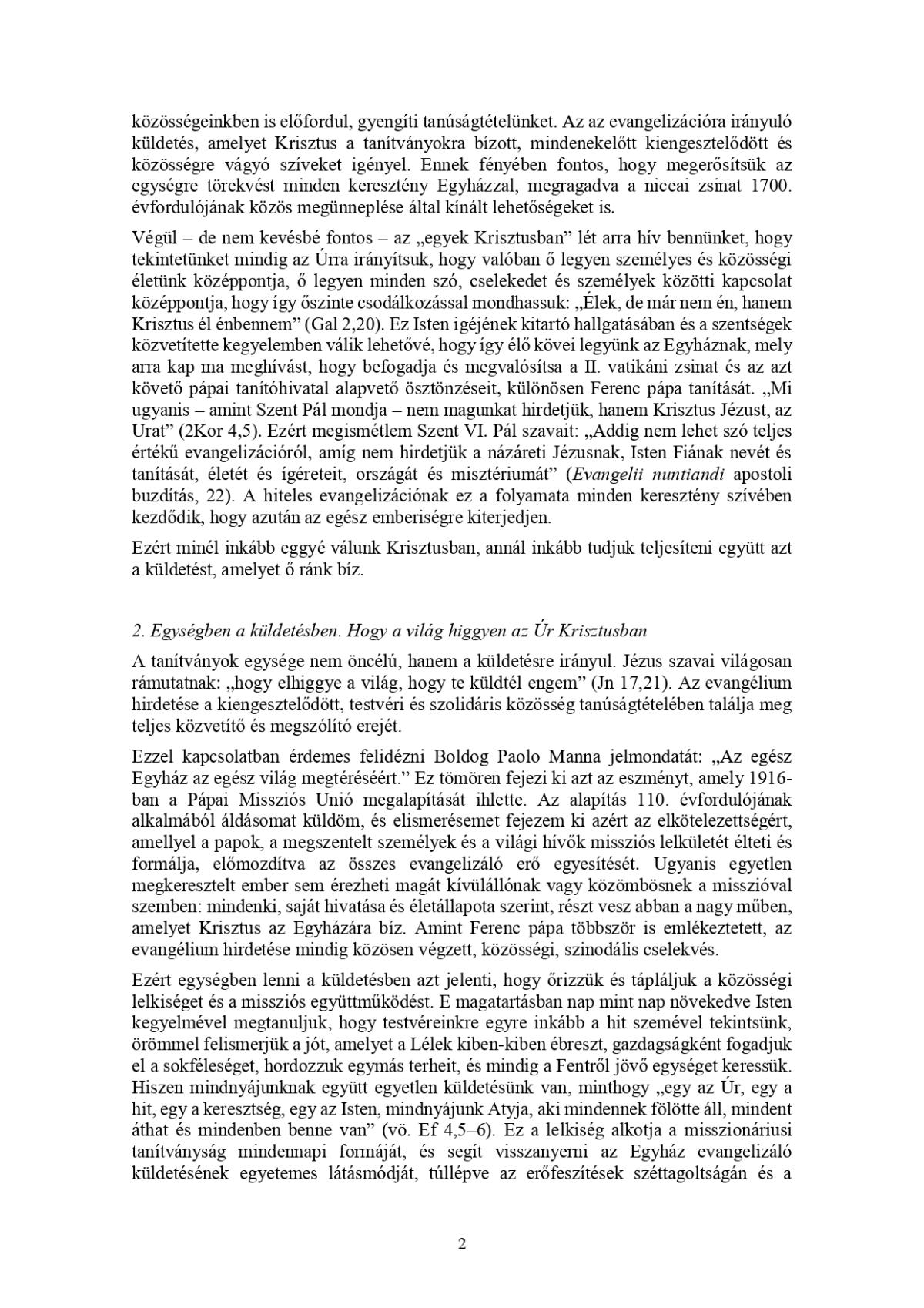 Pápai üzenet